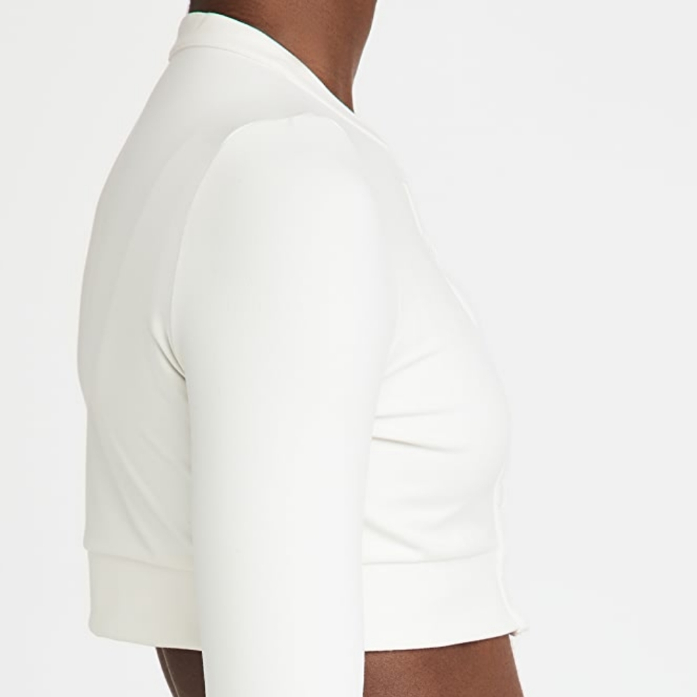 WeWoreWhat We Wore What Knit Cropped Cardigan Off White Viscose Button Down Top - Picture 6 of 12